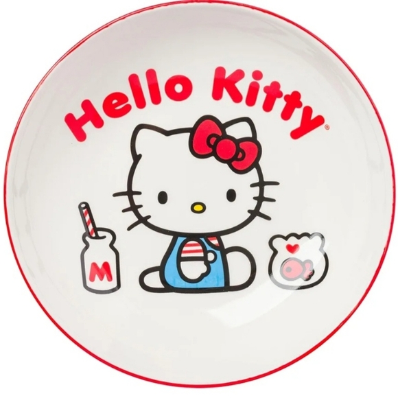 Hello Kitty Milk and Goldfish Red and White Ceramic Dinner Pasta Bowl 3SETS - Picture 1 of 4
